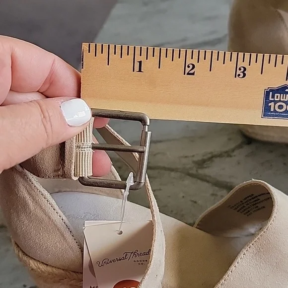 Universal Thread Jute/Faux Suede Boho Platform Wedge Peep Toe Heels Taupe sz 10 - Picture 14 of 14